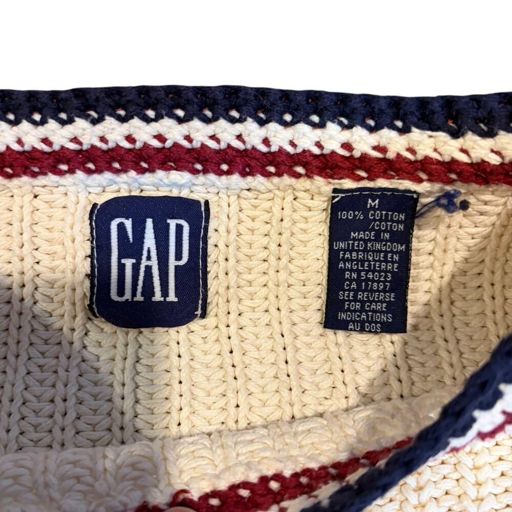 Vintage Cotton Cricket Tennis Sweater MEDIUM Navy Burgundy Tipped Crewneck - Picture 5 of 8